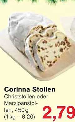 Corinna Stollen Christstollen oder Marzipanstollen, 450 g