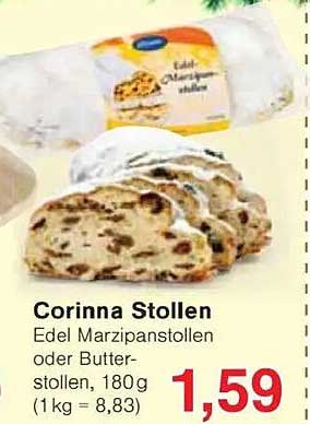 Corinna Stollen - Edel Marzipanstollen oder Butterstollen, 180g