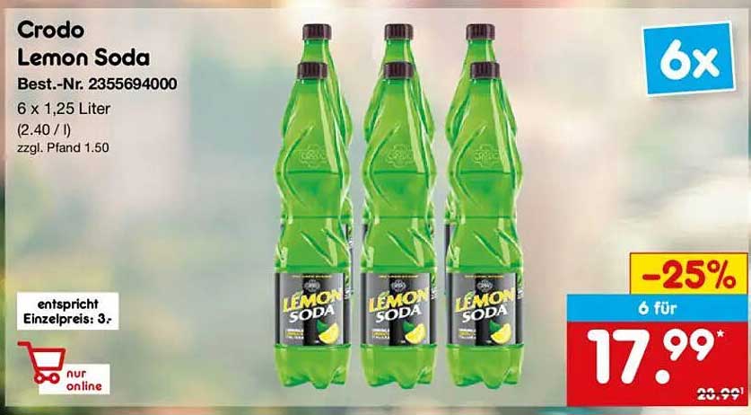 Crodo Lemon Soda 6 x 1,25 Liter