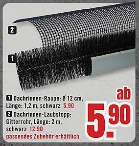 Dachrinnen-Raupe: Ø 12 cm, Länge: 1,2 m, schwarz ab 5,90