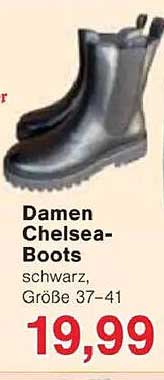 Damen Chelsea-Boots, schwarz, Größe 37-41