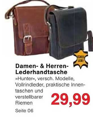 Damen- & Herren-Lederhandtasche »Hunter«