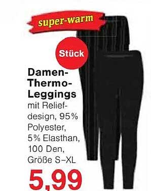 Damen-Thermo-Leggings mit Reliefdesign
