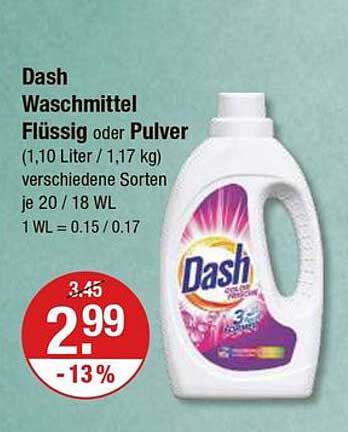 Dash Waschmittel Flüssig oder Pulver (1,10 Liter / 1,17 kg)