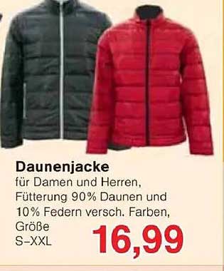 Daunenjacke für Damen und Herren