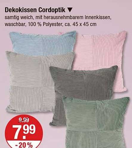 Dekokissen Cordoptik - jetzt nur 7,99 €!