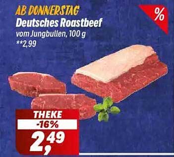 Deutsches Roastbeef vom Jungbullen, 100 g
