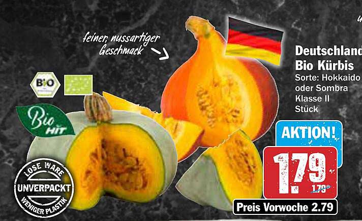 Deutschland Bio Kürbis - Hokkaido oder Sombra, Klasse II