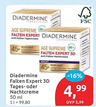 Diadermine Falten Expert 3D Tages- oder Nachtcreme 50 ml