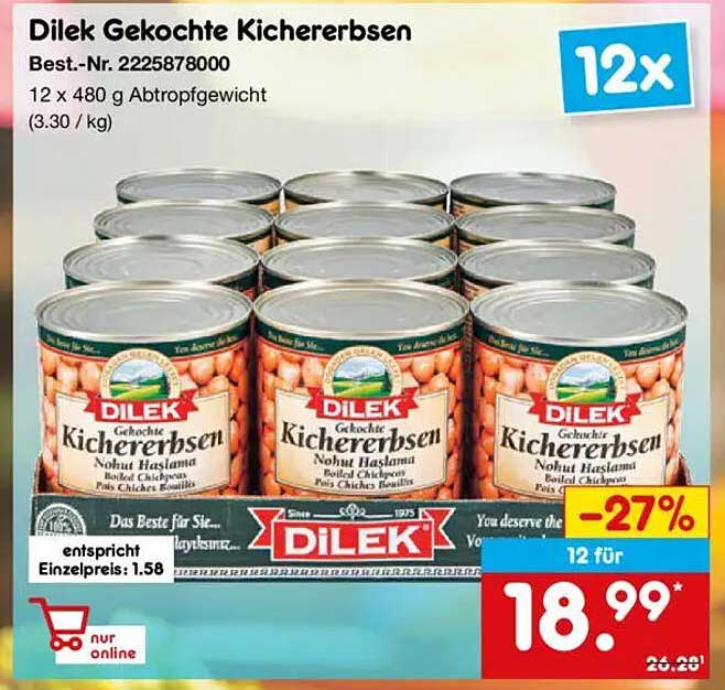 Dilek Gelegte Kichererbsen 12x480g