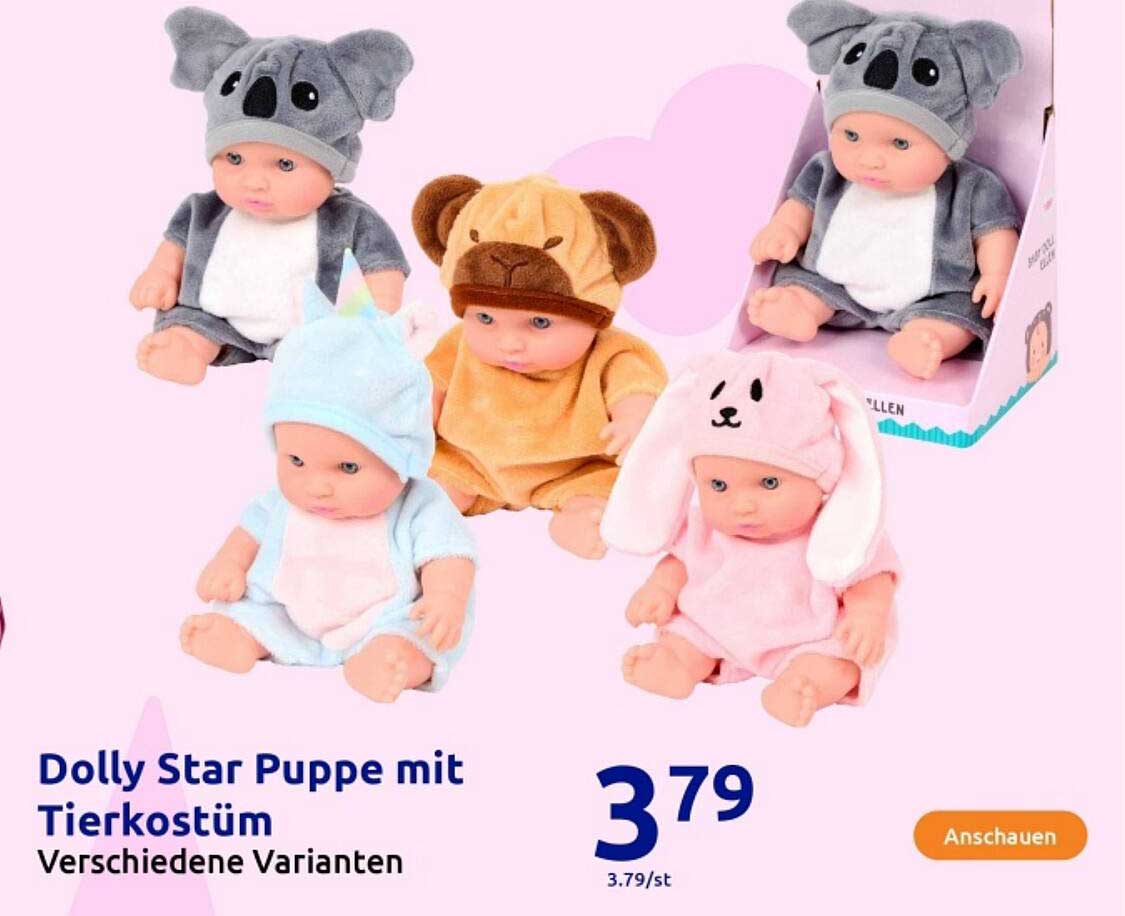 Dolly Star Puppe mit Tierkostüm - Verschiedene Varianten