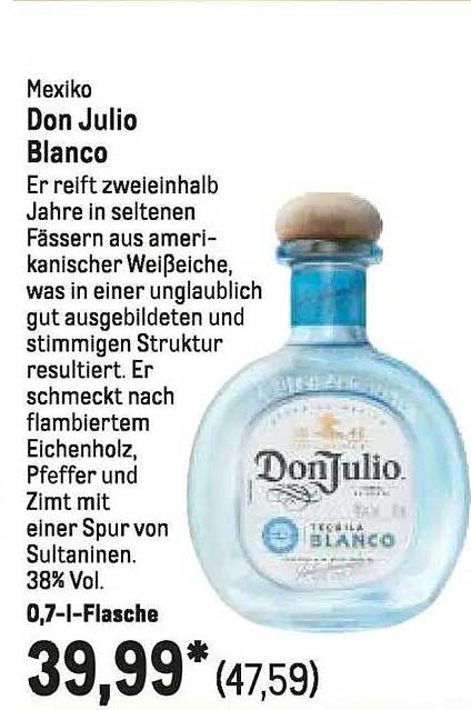 Don Julio Blanco Tequila 0,7-l-Flasche