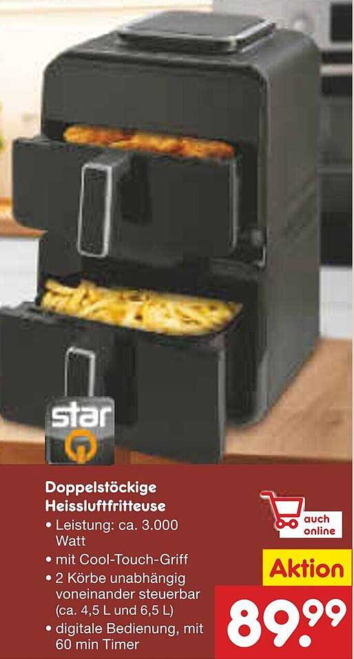 Doppelstöckige Heißluftfritteuse