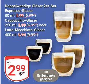 Doppelwandige Gläser 2er-Set - Espresso-Gläser und mehr