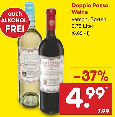 Doppio Passo Weine – 0,75 Liter – Alkohol-frei