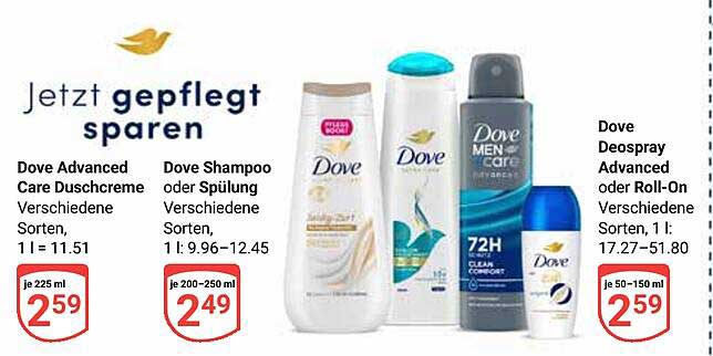 Dove Advanced Care Produkte - Jetzt sparen!