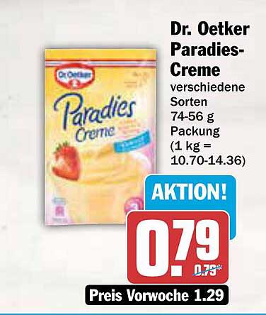 Dr. Oetker Paradies-Creme verschiedene Sorten 74-56 g