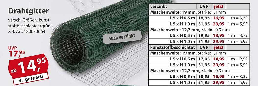 Drahtgitter - vielseitig einsetzbar und jetzt reduziert!