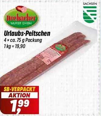Drehacher Urlaub- Peitschen 4 x ca. 75 g Packung