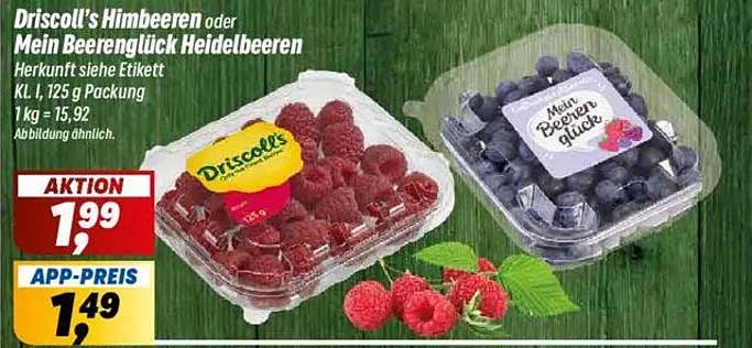Driscoll's Himbeeren oder Mein BeerenGlück Heidelbeeren 125 g