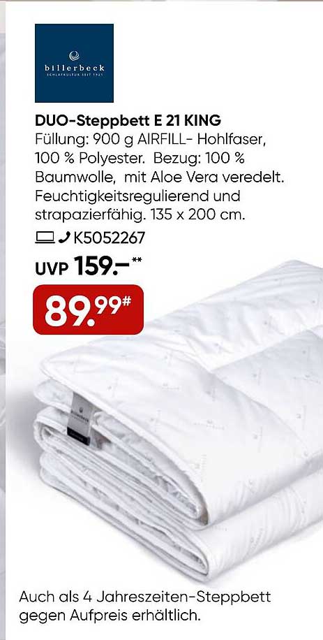 DUO-Steppbett E 21 KING
