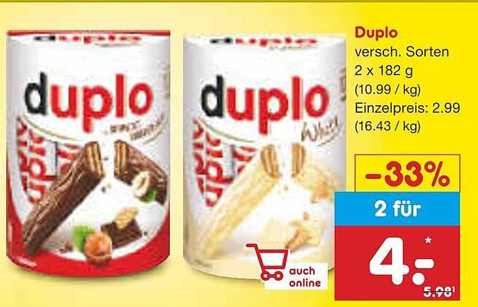 Duplo 2 x 182 g – verschiedene Sorten