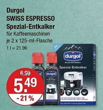 Durgol SWISS ESPRESSO Spezial-Entkalker für Kaffeemaschinen