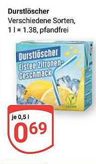 Durstlöscher - Verschiedene Sorten, 0,5 l - nur 0,69 €