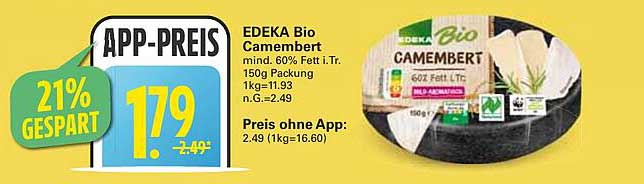 EDEKA Bio Camembert