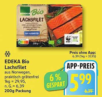 EDEKA Bio Lachsfilet aus Norwegen - 200g Packung