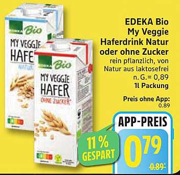 EDEKA Bio My Veggie Haferdrink Natur oder ohne Zucker