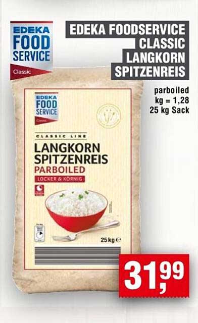 EDEKA FOOD SERVICE CLASSIC LANGKORN SPITZENREIS PARBOILED 25 KG