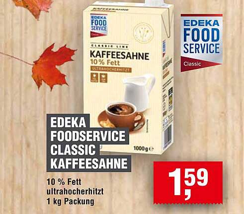 EDEKA FOODSERVICE CLASSIC KAFFEE-SAHNE 10 % Fett 1 kg