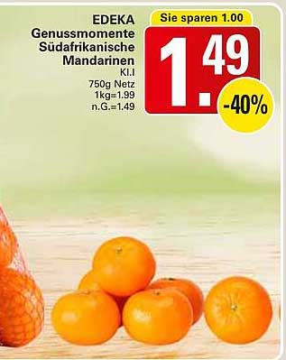 EDEKA Genussmomente Südafrikanische Mandarinen 750g