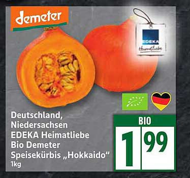 EDEKA Heimatliebe Bio Demeter Speisekürbis "Hokkaido" 1kg