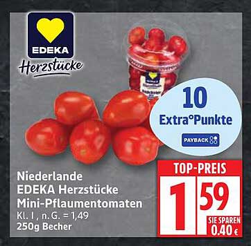 EDEKA Herzstücke Mini-Pflumtomaten 250g Becher