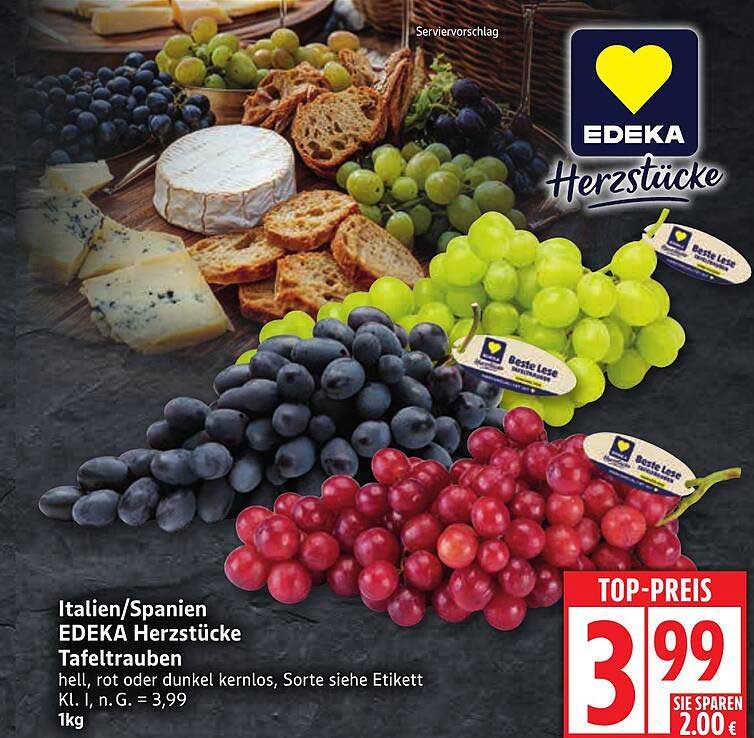 EDEKA Herzstücke Tafeltrauben 1 kg