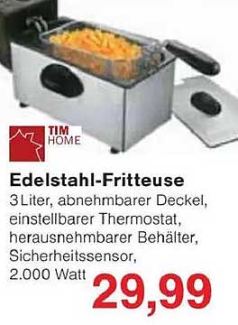 Edelstahl-Fritteuse 3 Liter