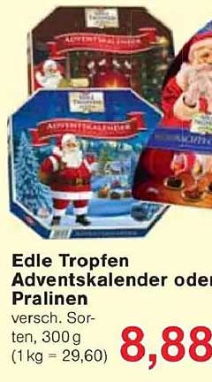 Edle Tropfen Adventskalender oder Pralinen, 300 g