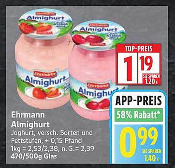 Ehrmann Almighurt – Joghurt in verschiedenen Sorten