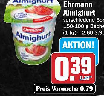 Ehrmann Almighurt verschiedene Sorten 150-100 g Becher