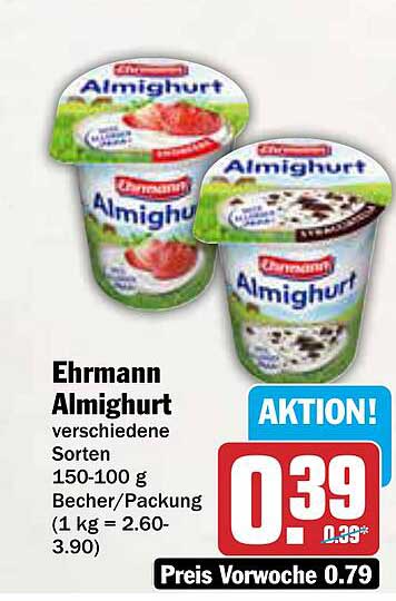Ehrmann Almighurt verschiedene Sorten 150-100 g Becher/Packung