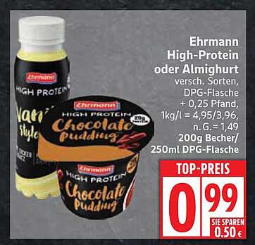 Ehrmann High-Protein oder Almighurt, verschiedene Sorten