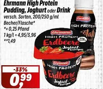 Ehrmann High Protein Pudding, Joghurt oder Drink – versch. Sorten, 200/250 g/ml
