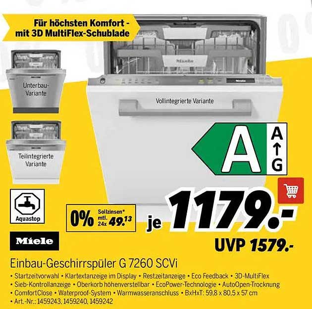 Einbau-Geschirrspüler G 7260 SCVi von Miele