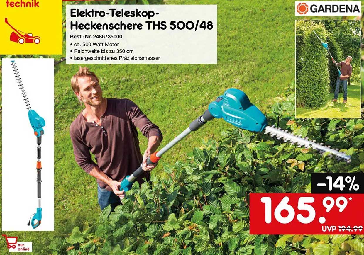 Elektro-Teleskop-Heckenschere THS 500/48
