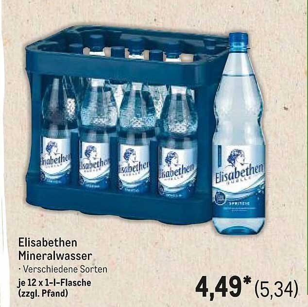 Elisabethen Mineralwasser - verschiedene Sorten