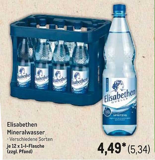 Elisabethen Mineralwasser - Verschiedene Sorten