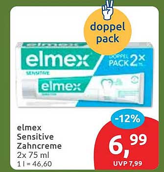 elmex Sensitive Zahnpasta 2x 75 ml - Doppelpack