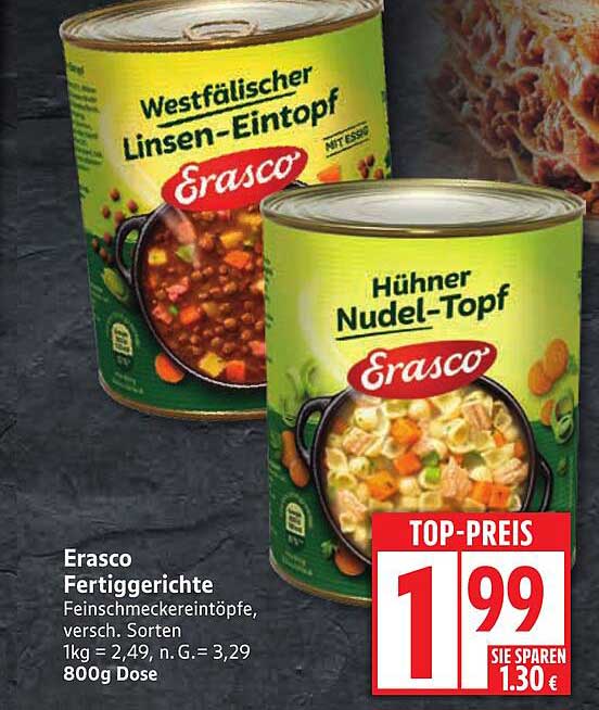 Erasco Fertiggerichte - Westfälischer Linsen-Eintopf & Hühnermudel-Topf